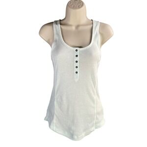 Mudd Light Mint Green Ribbed‎ Henley Tank Top Size Medium Y2k Bella Elena